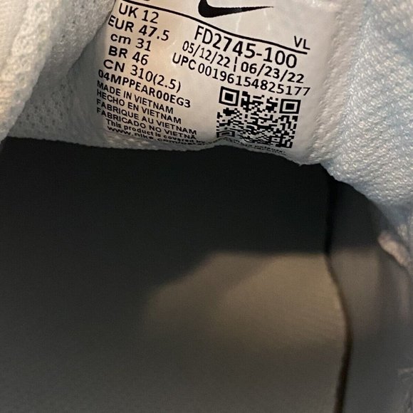 Nike Alpha Huarache Elite 4 Low FD2745-100 White Baseball Cleats‎ Men’s size 13 - Picture 9 of 9